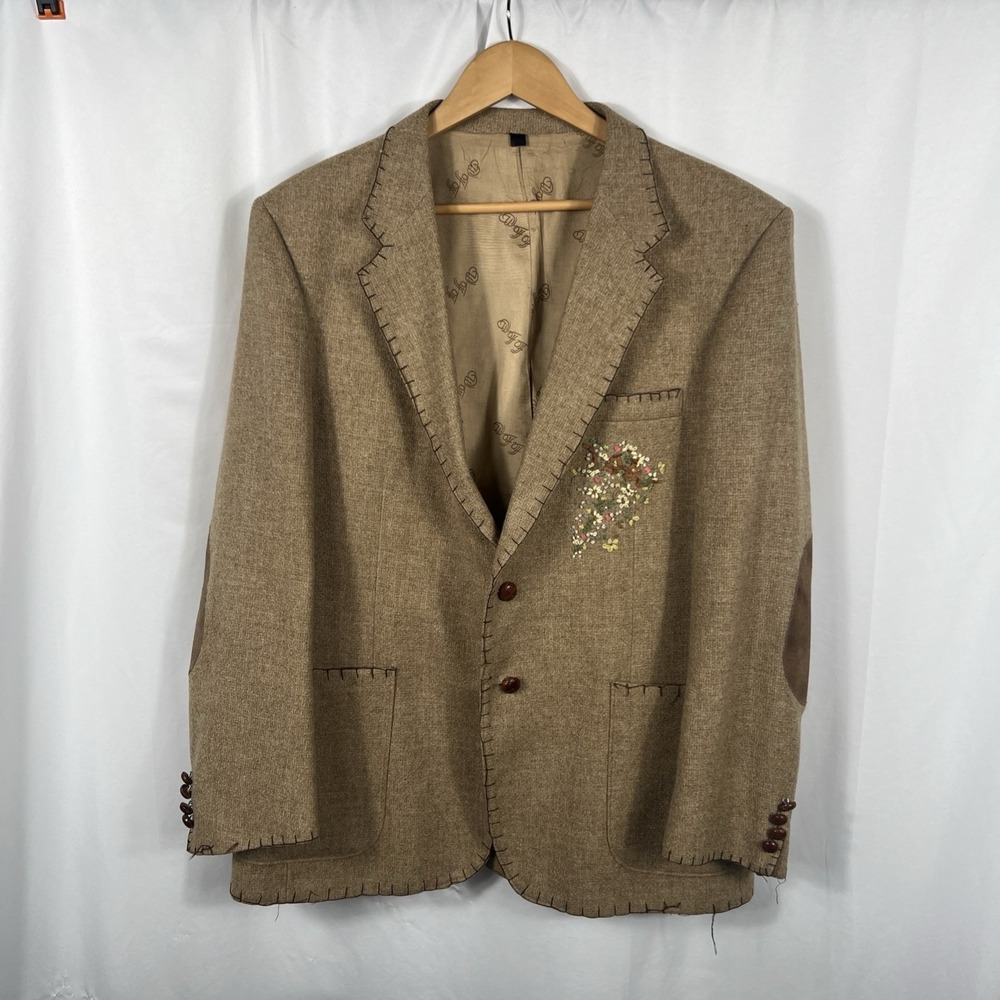 Vintage Farrah Blazer Womens 100% Wool Tan No Size Listed See Measurements Photo